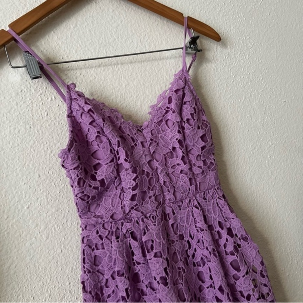 ASTR Orchid Purple Floral Lace A-Line Midi Dress - Picture 6 of 11